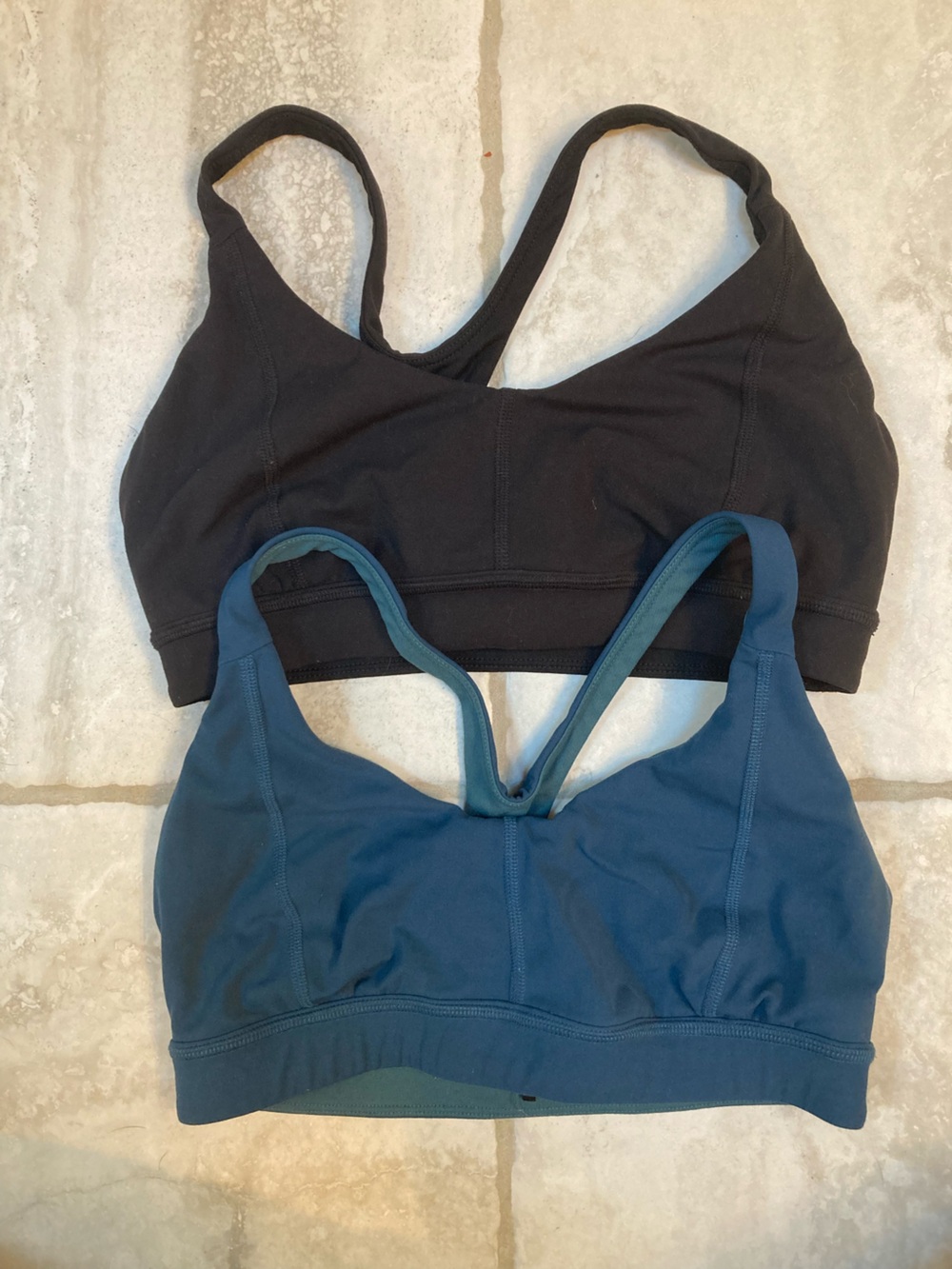 Prana sports bras in Blue & Black